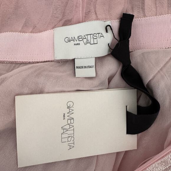 Giambattista Valli Midi Dress Size 42 Pleated Silk Babydoll Princess Romantic - Picture 10 of 13